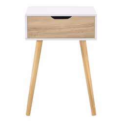 Table basse pour salon meuble avec tiroir PVC 60 cm blanc