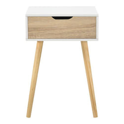 Table basse pour salon meuble avec tiroir PVC 60 cm blanc