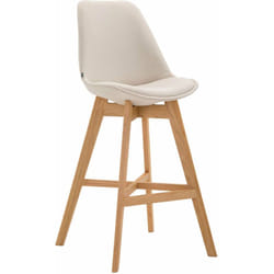 Tabouret de bar chaise haute design scandinave moderne en tissu crème 100000925