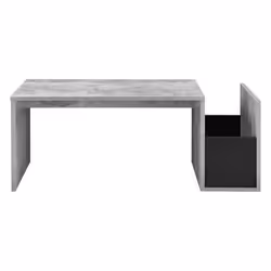 Table basse pour salon avec compartiment de stockage 90 cm gris noir