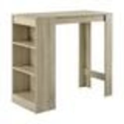 Table de bar avec rangement table bistro haut 110 cm effet chene