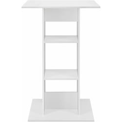 Table de bar bistrot avec 3 étagères de rangement 110 cm blanc