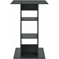 Helloshop26 - Table de bar bistrot avec 3 étagères de rangement 110 cm gris foncé