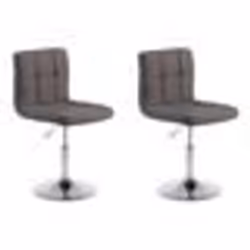 Chaises de salle à manger - Décoshop26 - Lot de 2 - Tissu gris foncé - Hauteur réglable - Pivotantes
