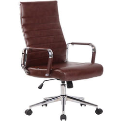 Fauteuil de bureau en synthetique bordeaux avec assise rembourree pivotant 10_0000887