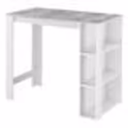 Table de bar - BL - Design contemporain - 3 étagères - Panneaux de particules - 120 x 50 x 103 cm