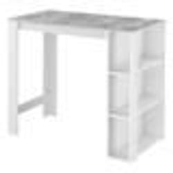 Table de bar - BL - Design contemporain - 3 étagères - Panneaux de particules - 120 x 50 x 103 cm