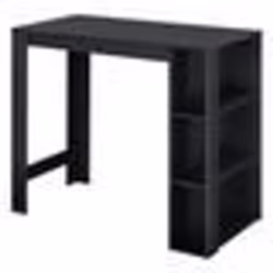 Table de bar - Design - Noir - 3 étagères - Panneaux de particules - 120 x 50 x 105 cm