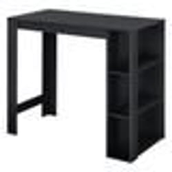 Table de bar - Design - Noir - 3 étagères - Panneaux de particules - 120 x 50 x 105 cm