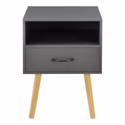 Table de chevet de nuit commode a tiroir meuble bas avec espace de stockage 57 cm gris fonce 03 0006230