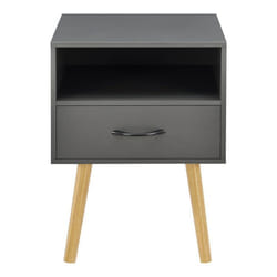 Table de chevet de nuit commode a tiroir meuble bas avec espace de stockage 57 cm gris fonce 03 0006230