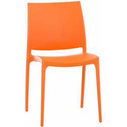 Chaise de jardin en plastique orange design simple empilable 100000833