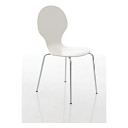 Chaise de salle à manger cuisine empilable design moderne bois blanc 100000667