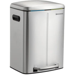 Poubelle 2 seaux poubelle de cuisine 2 x 20 litres poubelle double seaux intérieurs en plastique couvercle à charnière poignée fermeture souple