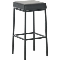 Tabouret de bar design moderne en synthétique noir pieds forme carré métal noir mat 100000627
