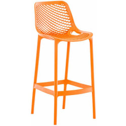 Tabouret de bar avec repose-pieds design moderne plastique orange intérieur ou extérieur 100000545