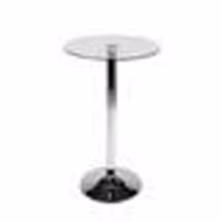 Table haute ronde - Non spécifié - Ø 60 cm - Plateau en verre - Pieds en métal - 2/3 places