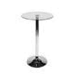 Table haute ronde - Non spécifié - Ø 60 cm - Plateau en verre - Pieds en métal - 2/3 places