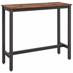 Cette table de bar à l’allure simpliste avec des pieds en métal de 40 x 40 mm d'épaisseur et une finition lisse de couleur br ...