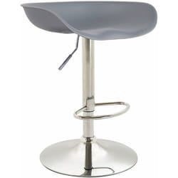 Tabouret de bar assise réglable en hauteur et pivotant en plastique gris pieds tulipe en métal chromé avec repose-pieds 100000381