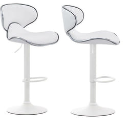 Tabourets de bar - Décoshop26 - Lot de 2 - Design contemporain - Réglable en hauteur - 360° pivotant