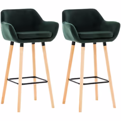Lot de 2 tabourets de bar en velours style glamour Un tabouret de bar qui allie design et fonctionnalité avec une touche de g ...