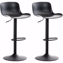 Lot de 2 tabourets de bar design contemporain Matériel: Plastique 100% Polypropylen Réglable en hauteur et pivotant à 360° Su ...