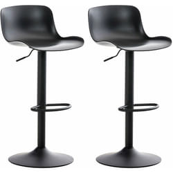 Lot de 2 tabourets de bar hauteur réglable design contemporain en plastique noir pieds trompette noir 100000318