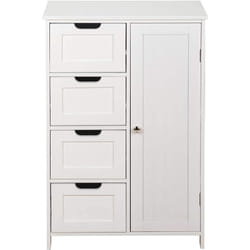 Helloshop26 - Meuble de salle de bain 4 tiroirs et 1 compartiment fermé avec étagère réglable meuble de rangement armoire commode buffet salle de
