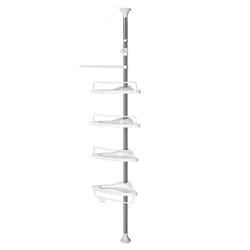 etagere de douche telescopique etagere d’angle de salle de bain hauteur 95 300 cm du sol au plafond poteau en inox 4 pla