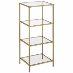 Un look moderne : Le verre est moderne, luxueux et simple. Combinez cela avec l'aspect du métal doré et vous obtenez une étag ...