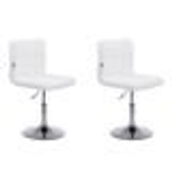 Lot de 2 chaises de salle à manger style moderne et design en synthetique blanc hauteur reglable pivotant pieds en metal