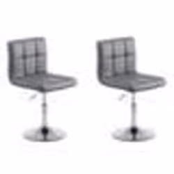 Lot de 2 chaises de salle a manger style moderne et design en synthetique gris hauteur reglable pivotant pieds en metal 10_00 ...