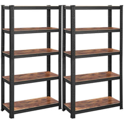 Helloshop26 - Lot de 2 étagères à 5 niveaux 150 cm charge totale 650 kg (130 kg/niveau) étagère de style industriel planches réglables pour salon