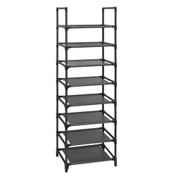 etagere a chaussures a 8 niveaux meuble de rangement cadre en metal etagere en tissu non tisse 16 20 paires pour entree