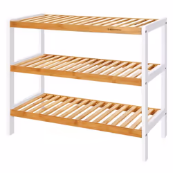 etagere a chaussures etagere de rangement meuble chaussures 3 niveaux 70 cm en bambou