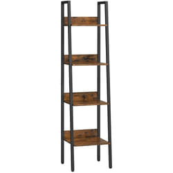 Helloshop26 - tagère échelle bibliothèque à 4 niveaux meuble de rangement sur pied pour salon chambre cuisine cadre en acier facile à assembler style