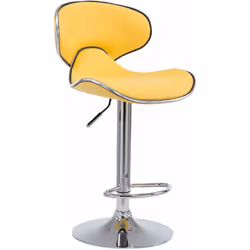 Tabouret de bar en synthétique Surface d'assise en cuir synthétique (100% polyuréthane) Piètement en forme trompette en métal ...