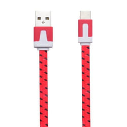 Cable Noodle Type C pour SAMSUNG Galaxy S8+ Chargeur Android USB 15m Connecteur Tresse - Couleur:ROUGE