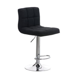 Tabouret de bar - Design moderne - Tissu noir - Hauteur réglable - Repose-pieds pivotant - 360°