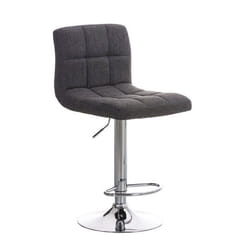 Tabouret de bar - Design Moderne - Tissu Gris Clair - Hauteur Réglable - Repose-Pieds Pivotant - 360°