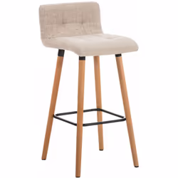 Tabouret de bar en tissu style glamour La combinaison de matériaux, le bois pour le piètement et le tissu pour le revêtement  ...