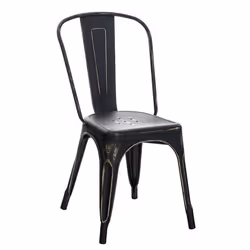 Chaise de salle à manger - Indus - Empilable - Métal noir vieilli - 1 place - Intérieur