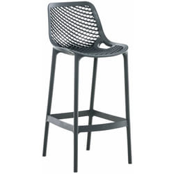 Tabouret de bar avec repose-pieds design moderne plastique gris foncé intérieur ou extérieur 100000038