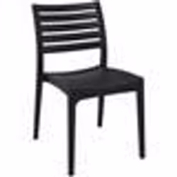 Chaise de jardin - Design - Empilable - Plastique - Résistante aux intempéries - Noir