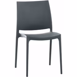 Chaise de jardin en plastique gris foncé design simple empilable Avec son look épuré, cette chaise de jardin trouvera sa plac ...