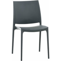 Décoshop26 - Chaise de jardin en plastique gris foncé design simple empilable 100000022