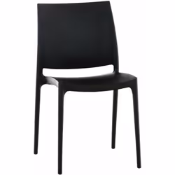 Chaise de jardin en plastique noir design simple empilable Avec son look épuré, cette chaise de jardin trouvera sa place dans ...