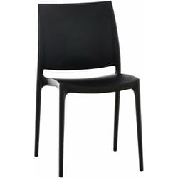 Chaise de jardin en plastique noir design simple empilable 100000013