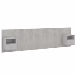 Tête de lit - Meuble - MDF - Gris - Classique - Intemporel
